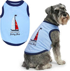 Parisian Pet Dog Shirt – 100% Cotton Shirts for Large Dogs – Nautical Sleeveless Puppy Vest – Lightweight and Breathable Pet Apparel – Pullover Summer Dog Clothes - Stretchy Funny T Shirts for Dogs