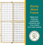 MYPET North States Extra Tall & Wide Wire Mesh Dog Gate: 29.5-48" Wide, 37" Tall, Natural Finish, Made in USA