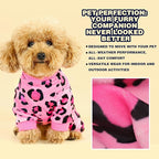 Paiaite Dog Pajamas Onesie: Comfortable Four-Legged Apparel for Small, Medium, & Large Dogs, Polyester Material for Comfort, Wrinkle Resistance, Moisture Wicking, and Stretchiness Pink Leopard XS