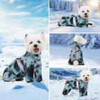 Dog Coats for Small Dogs, Polar Fleece Dog Pajamas Bodysuit, Puppy Onesies Tie Dye Jumpsuits, Dogs Warm Clothes Four-Legged, Doggie Fullbody Winter Jacket Vest