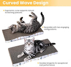 Cat Scratching Board, Large Wide Corrugate Cat Scratcher with Catnip, Premium Scratch, Double-Sided Design, Cat Scratch Pad for Indoor Cats and Kitten,Furniture Protectors from Cat Scratching (2-PACK)