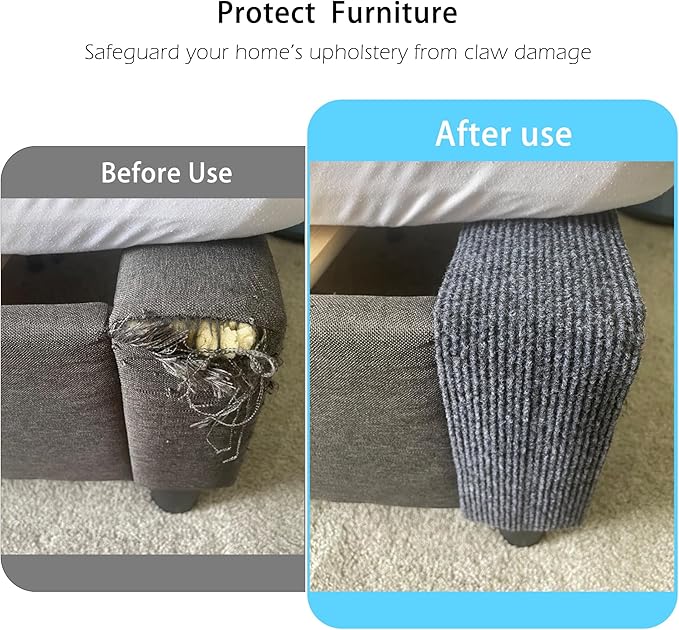 Self Adhesive Cat Scratch Mat to Protect Furniture,16 x 78 in, Couch Protector from Cat Claws Scratching (Gray)