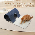 Felt Cat Scratching Pad & Tunnel Sisal Mat Combo - 2-in-1 Interactive Play Tunnel Enrichment Toy for Indoor Cats & Kittens