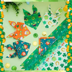 Abbylike 50 Pcs St Patrick's Day Dog Bandanas Bulk Green Shamrocks Bandanas for Dogs Triangle Kerchief Bibs Scarf for Pet Irish Costume Photo Props Pet Shops Groomer, 25 Styles (31.5 x 21.7 x 21.7)