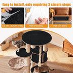 cat Scratching mat Self-Adhesive, Trimmable Furniture Protector for Couch, Sofa, Wall & Cat Trees - Durable Scratch Pad with Nano Tape, DIY Climbing Carpet for Indoor Cats (Black, 39.3"x15.8")