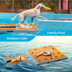 Inflatable Dog Water Ramp | 60×40" Dog Boat Ramp | Floating Ramp Ladder for Large Dogs Up to 230lbs | Non-Slip EVA Covered | Claw-Friendly & Stable | Dog Pool Dock for Lake, Pool, Boat, Dock