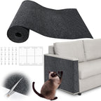 Cat Scratch Furniture Protector - 118" x 13.8" Trimmable Self-Adhesive Cats Claws Scratch Pads, DIY Cat Climbing Couch Protector for Scratch Post Cat Tree Replacement Indoor (Dark Gray)