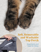 XL Cat Tree Tower for Large Adult Cats 20 lbs+, 25in Perch Bed, Condo Cave for Indoor Medium Kittens Rabbit Ferret Pet, Sisal Scratchers, Extra Large