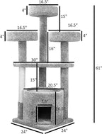 Prestige Cat Trees 130014-Tan Main Coon Cat House Cat Tree