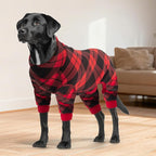 cyeollo Dog Pajamas Large Sized Dog, Warm Fleece Doggy Pjs Soft Doggie Onesie Stretchy Sweater for Large Dogs Winter Dogs Coat Pet Jammies Clothes Female & Male, Buffalo Plaid 3XL