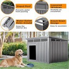 DRATO Large Dog House Outdoor for Indoor with Weatherproof & Removable Roof,Fits Small to Large (Gray, 42.87 * 32.95 * 31.61'')