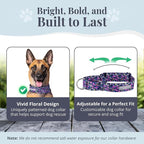 Lucky Love Dog Wide Martingale Dog Collar - No-Slip, Durable, & Soft Webbing 1.5 inch Martingale Collar for Dogs Male and Female Ideal for Training & Walking - Caroline, Large