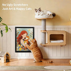 Art Cat Scratcher, Wall Mounted Sisal Cat Scratcher for Indoor Cats 17.01x13.1x1.18 Inches, Furniture Protector, Cat Scratch Rug, Decorative Cat Wall,Easy Install,No Drilling