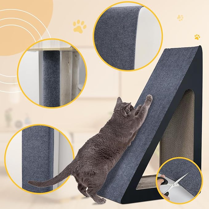 Cat Scratching Mat 39.3"x15.7" Trimmable Self-Adhesive Carpet DIY Climbing Cat Scratcher for Replacement Pads Covering Posts Furniture Protection