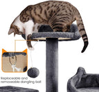 Yaheetech 72-inch Cat Tree, Multi-Level Cat Tower with 2 Condos & 6 Scratching Posts, 3 Perches & Detachable Toy Ball, Pet Furniture Play House for Kittens/Cats, Dark Gray