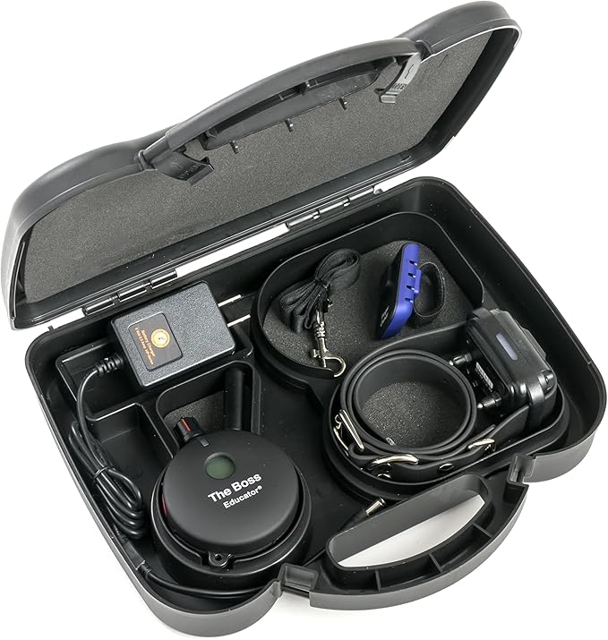 Educator ET-800 “The Boss” Dog Training E-Collar with Remote–1 Mile Range, 100 Levels Stimulation,Waterproof & Rechargeable–For Med & Lg Dogs 15 lbs+–Night Tracking Light, Expandable to 2 Dogs,Black