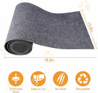 78”x15.8” Trimmable Cat Scratching Post Carpet Cover Cat Scratcher Mat Self-Adhesive Tree Shelves Replacement Parts Mat Cat Scratcher Couch Furniture Protector for Indoor Cats (78.8"*15.8",Dark Grey)
