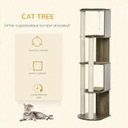 65" Corner Modern Cat Tree Tall for Climbing Large Multilevel Cat Tower with Scratching Posts Small-Fit Kitten Tower with Sisal Cream White