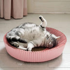Nest Cat Scratcher Lounge Bed - for Rubbing, Resting, and Scratching (Un-Assembled, Hanami Pink)