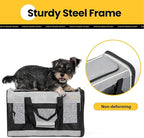 Dog Carrier Soft Sided, Large Cat Carrier with Inner Safety Leash, Pet Transport Carrier for Large Cats and Medium Dogs up to 20 Lbs, Collapsible Travel Puppy Carrier Bag -Gray L