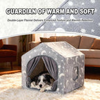 Indoor Dog House, Night-Luminous Star Dog Tent with Frame, Washable Dog Cave Bed, Suitable for 36-66 lb Medium and Large Dog