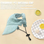 Dog Baseball Cap, Dog Cat Summer Beach Visor Hat with Ear Holes, Adjustable Puppy Sunbonnet Headdress (Green, Small)