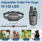 Dog Training Collar, 4500 FT Waterproof Bark Collar,Shock Collar for Dogs, Rechargeable Electric Collar with Recording & Calling & Vibration & Shock for All Breeds (Dark Gray)