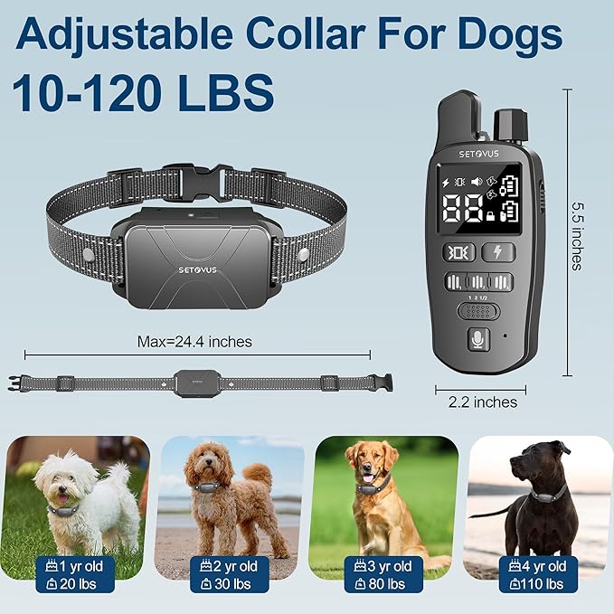 Dog Shock Collar for 2 Dogs, 4500FT Dog Training Collar Rechargeable Electric Collar with Recording & Calling & Vibration & Shock for All Breeds (Gray)