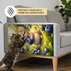 Nuxovilar Cat Scratch Pad 15.3x23.6 Inches Polyester Synthetic Fiber, Cute Mouse & Blueberries Print, wall cat Scratcher, Scratching mat, Home Decor, Kitchen, Pantry (2pcs)