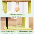 Cat Tree, Cat Tower for Indoor Cats, 43.3 inch Cactus Cat Tree Tower with Sturdy Steel Tube, Hammock, Cat Condo for Small Cats and Kittens, Scratching Post, GCT004SGY