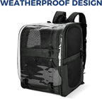 Apollo Walker Pet Carrier Backpack for Large/Small Cats and Dogs, Puppies, Safety Features and Cushion Back Support for Travel, Hiking, Outdoor Use (Black-Expandable)