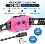 Bark Collar for Small Dogs 5-15 lbs with Magnetic Charging – No Shock, 3 Beep & Vibration Modes, 5 Sensitivity Levels – Humane Stop Anti-Barking Device – Dog Training Bark Collar (Pink)