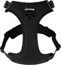Voyager Dog Harness Dual Leash Attachment No-Pull Control Adjustable Soft but Strong Pet Harness for Medium and Large Dogs with 3M Reflective Technology, Black Nylon, XS (Chest: 13-16")