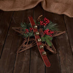 Hanging Door Bells – Handmade Sleigh Bells & Dog Training Bells for Potty Training, Holiday Décor, and Multi-Purpose Door Use (Chestnut - Brass Bells)