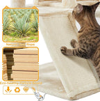 Yaheetech 57 inches Cat Tree for Indoor Cats, Multi-Level Cat Tower w/ 3 Perches, 2 Cat Condos, 2 Hanging Balls and Scratching Posts, Beige