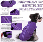 Queenmore XXL Dog Sweater, Soft Fleece Vest Pullover Jacket with Leash Hole, Warm Winter Dog Clothes Cold Weather Dachshund Sweaters for Large Dogs Cats Boy or Girl (Lavender, XXL)