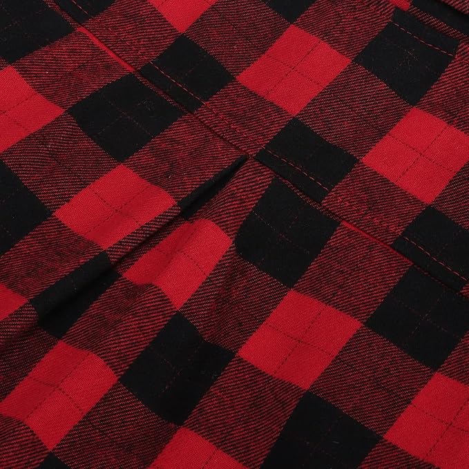 PUPTECK Plaid Dog Shirt, Cute Puppy Cat Polo T-Shirt, Soft Pet Clothes Boy for Small Medium Dogs, Square Red, S