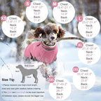 Dogcheer Dog Coat with Harness, Waterproof Dog Jacket Adjustable Winter Coat with Zipper, Christmas Puppy Snow Jacket Fleece Sweater for Small Medium Large Dogs - Light Pink M