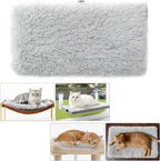 23 x12 Big Fluffy Dog Cat Bed Pad Mat, Refurbish Cat Window Perch Accessory, Double Sided, Easy Fasten & Remove for Indoor Pet Sleep Cushion, Upholster Pet Furniture