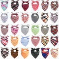 Segarty 30 Pack Pet Scarf, 22.8"x15.7" Dog Bandanas Triangle Plaid Bibs Accessories Bulk for Small Medium Dogs Cats Large Puppy Dogs, Adjustable Washable Reversible Boy Pets Birthday Kerchief