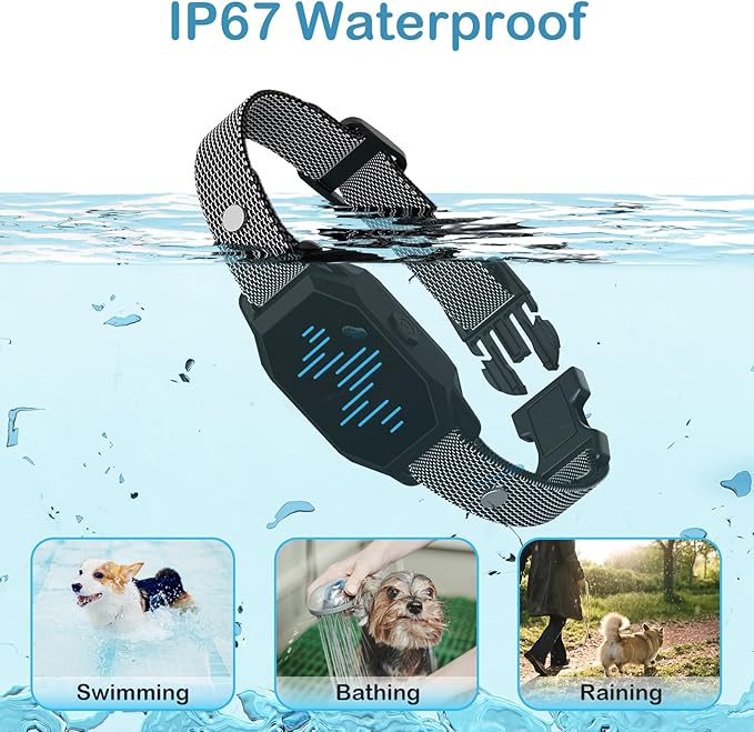 Dog Training Collar with Remote Control, 2500FT Coverage Range and 4 Training Modes, IP67 Waterproof Rechargeable E Collar for Dogs Training for All Breed