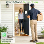 Metal Retractable Door Barrier, Front Door Dog Barrier, 28.4" Wide x 35" Tall, Safety Pet Gate for Front Door & RV, Easy Install Dog Gate, Indoor/Outdoor, Open-Angle Fit
