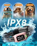 Delupet 2-in-1 Dog Bark & Training Collar – 4500FT Shock Collar with Remote Control, Automatic Anti-Barking E Collar with IPX8 Waterproof & LED Light for Small Medium Large Dog (Pink)