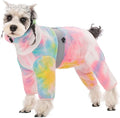 Dog Coats for Small Dogs, Polar Fleece Dog Pajamas Bodysuit, Puppy Onesies Tie Dye Jumpsuits, Dogs Warm Clothes Four-Legged, Doggie Fullbody Winter Jacket Vest
