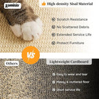 Cat Scratcher with Ball Track Toy, Large Sisal Scratch Pad for Indoor Adult Cats, Wooden Interactive Cat Puzzle Toys for Kitten Mental Stimulation Self Play Home Enrichment