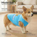 Parisian Pet Dog Shirt – 100% Cotton Shirts for Medium Dogs – Blue Sleeveless Puppy Clothes – Lightweight and Breathable Dog Apparel – Boy Dogs Clothes - Stretchy Pet T Shirts