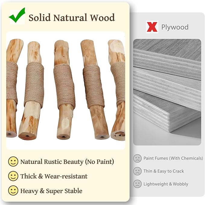Modern Natural Solid Wood Cat Tree Tower for Indoor Cats Large Adult, 30 inch Flower Cat Tree with Scratching Post, Luxury Aesthetic Cat Tree with Cloud-Soft Flower Perches and Sisal Scratching Pad