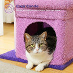 PEQULTI Cat Tree Flower Cat Tower for Indoor Cats and PEQULTI Flower Cat Scratching Post, Small Cat Tree, Tall Cat Scratcher