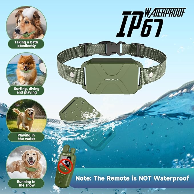 Dog Shock Collar, 4500 FT Dog Training Collar with Remote, Waterproof Bark Collar, Rechargeable E-Collar with Recording & Calling & Vibration & Shock for All Breeds (Green)