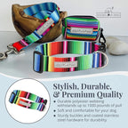 Lucky Love Dog Wide Dog Collar - Adjustable, Durable, Soft Webbing, & Comfortable 1.5 inch Wide Collar for Dogs Male and Female with Strong Buckle - Nacho, Medium